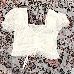 White crop prairie shirt